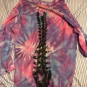 Tie dye half button up